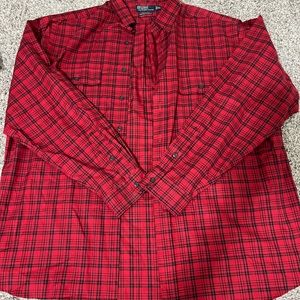 Polo by Ralph Lauren Black and Red Button Down XXL